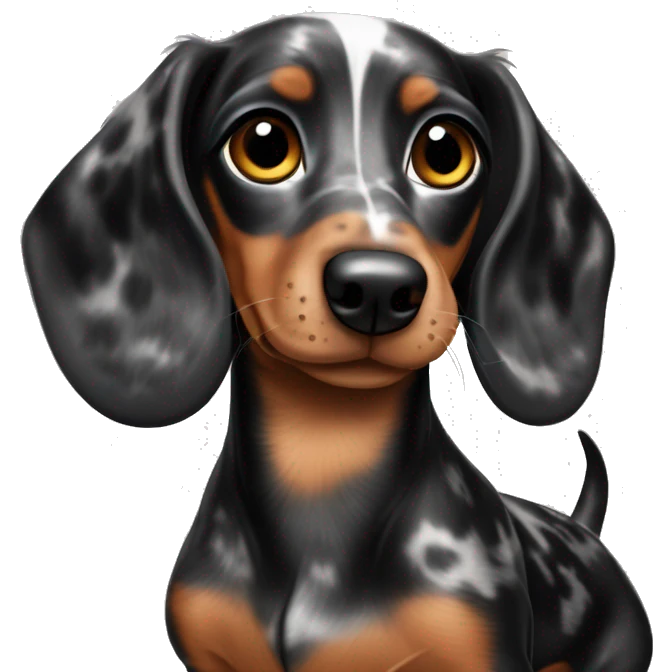 Black merle mini dachshund emoji