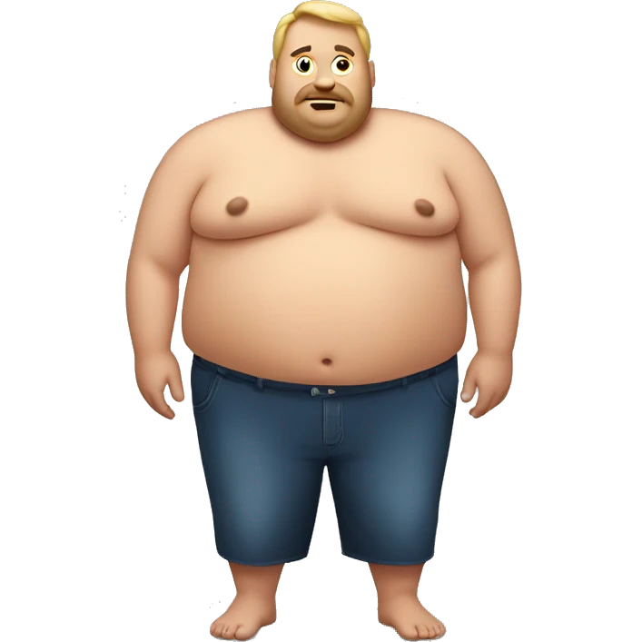 Shirtless fat man emoji
