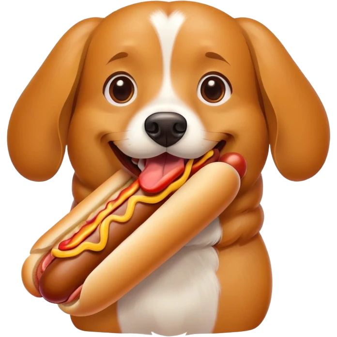 Dog with a hotdog  emoji