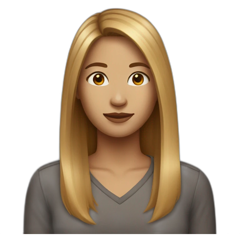 Very long light brown straigth hair young woman emoji