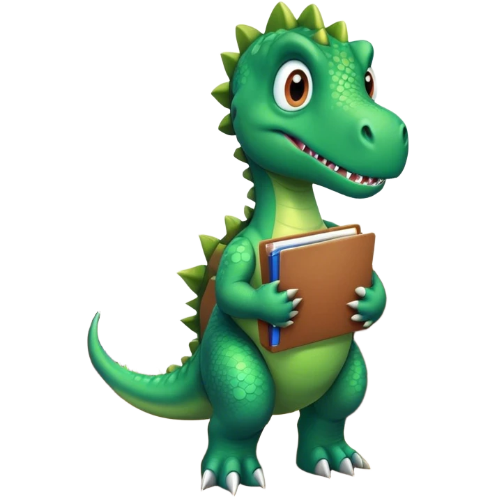 office dinosaur holding folders emoji