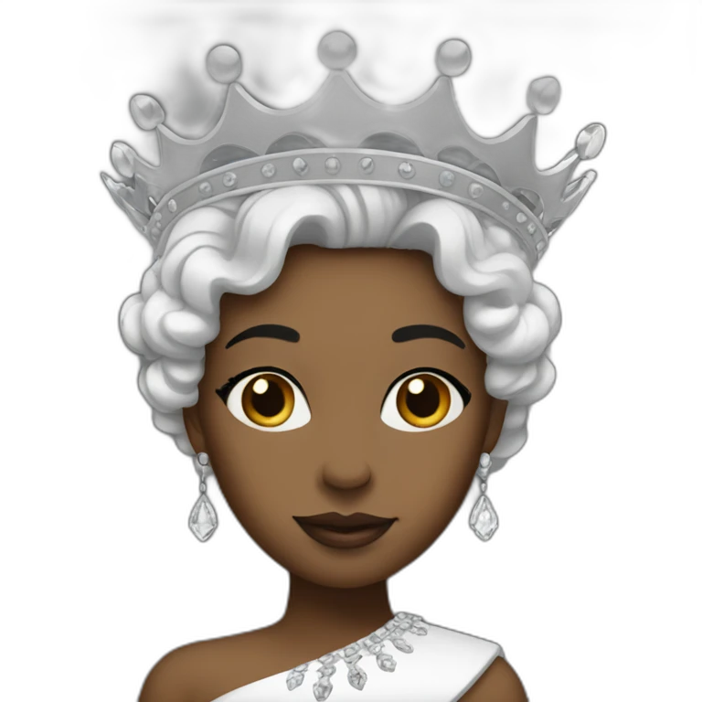 black and white Queen  emoji