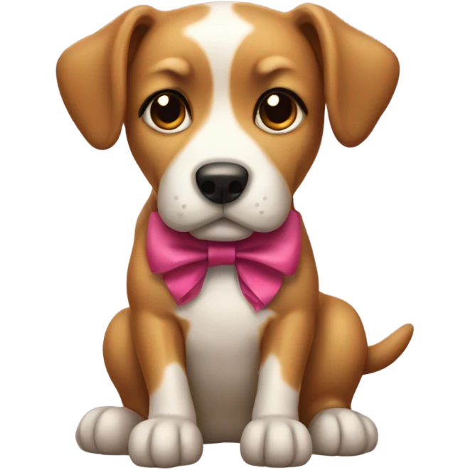a dog with a bow emoji