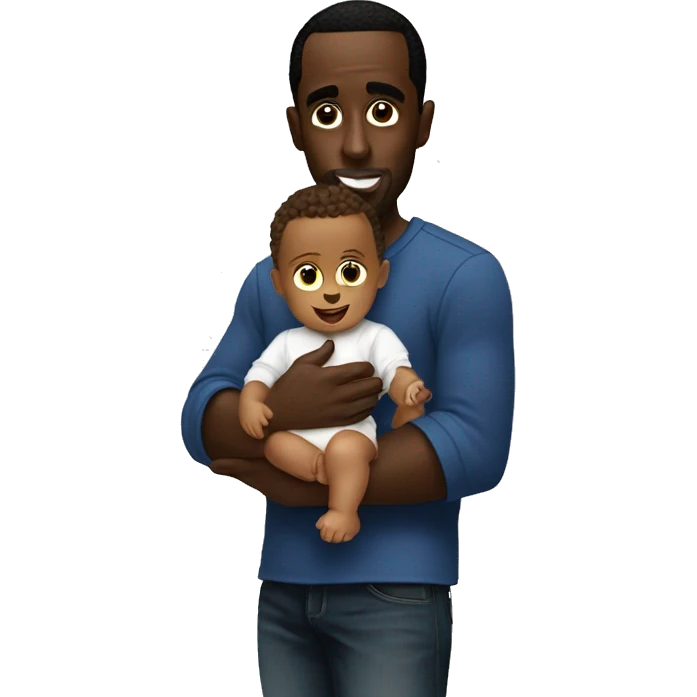 P diddy holding a baby emoji