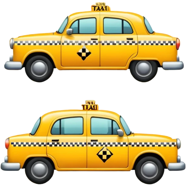 yellow taxi cab with checker pattern on the side emoji
