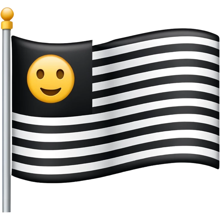 A simple flag with black and white horizontal lines, without any stars and black part emoji