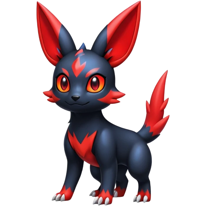 Cute Shiny Guilmon-Quilava-Umbreon-Fakémon-hybrid-creature (full body)  emoji