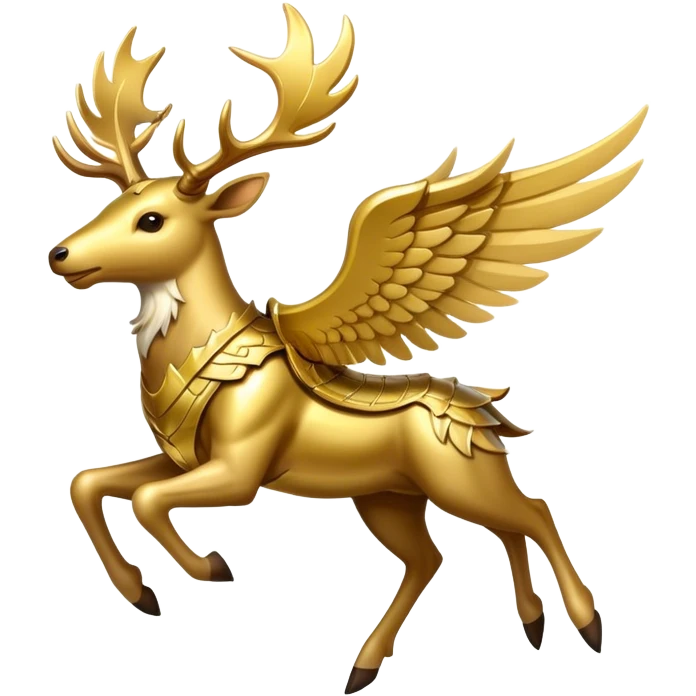 Flying Elk with wings with gold armor emoji