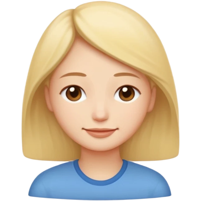 A simple emoji-style character with a gentle, soft smile and eyes peacefully closed from kindness and warmth, minimal design, rounded face, clean lines, friendly and calm expression, modern emoji style, transparent background. emoji