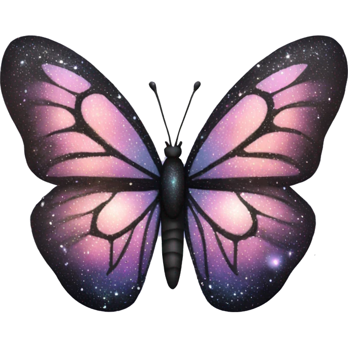 sparkly starry pastel black galaxy butterfly emoji