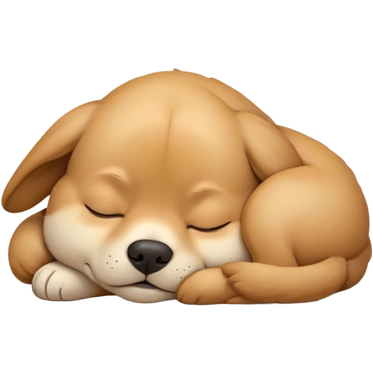 Meme-Worthy Cute Sleeping Domestic Dog Portrait Emoji, Head resting peacefully with a contented smile, showcasing a delightfully cuddly build and a luxuriously soft coat, eyes gently closed in serene, restful slumber, Simplified yet hilariously adorable features, highly detailed, glowing with a soft, drowsy light, high shine, relaxed and utterly lovable, stylized with an air of playful laziness, soft glowing outline, capturing the essence of a sleeping dog that feels destined to become the next viral sensation of adorable rest! emoji
