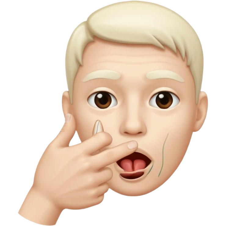 White color Shh finger and hand emoji emoji