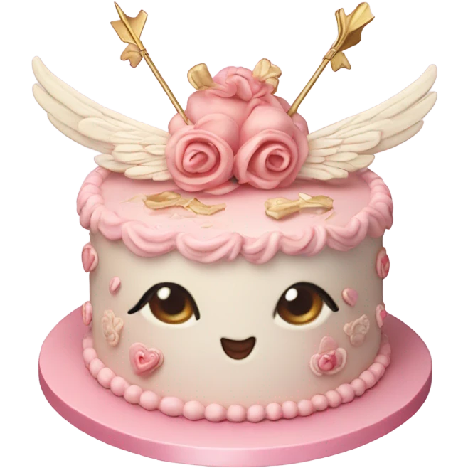 Realistic Photo of cupid cake emoji