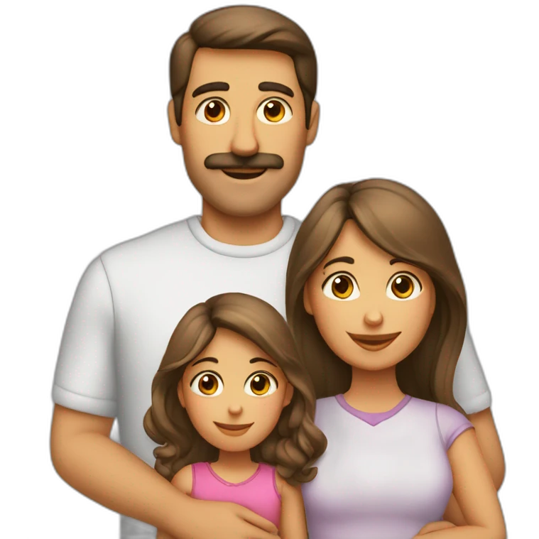 Spanish family mom dad 2 girls emoji