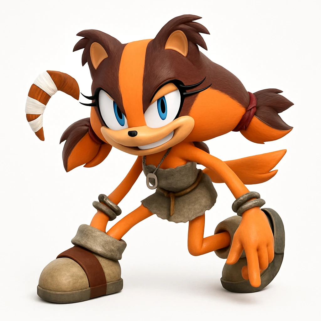 Keep the picture quality intact, change the character's expression to a mischievous grin, character facing forward. emoji