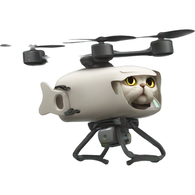 A cat flying a drone emoji