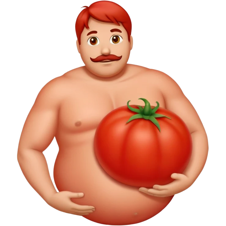 man with tomato belly emoji