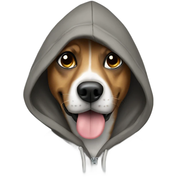 Silly dog wearing a hoodie  emoji
