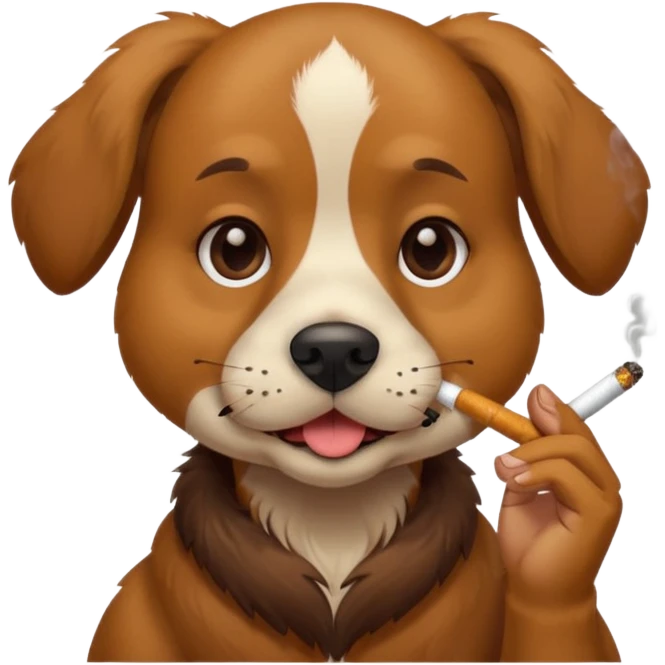 Un chien qui fume emoji