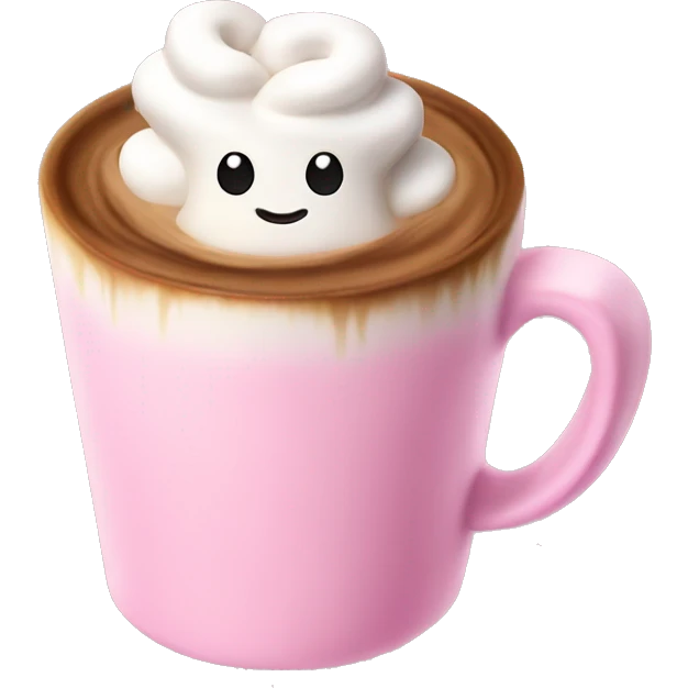 Coffee marshmallow pink  emoji