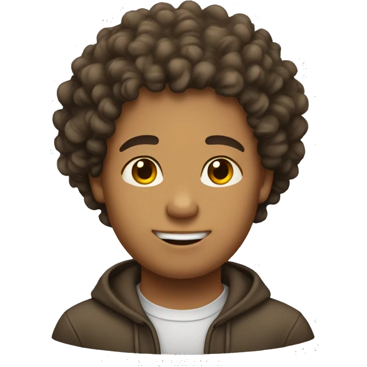 Tan guy chubby curly hair emoji
