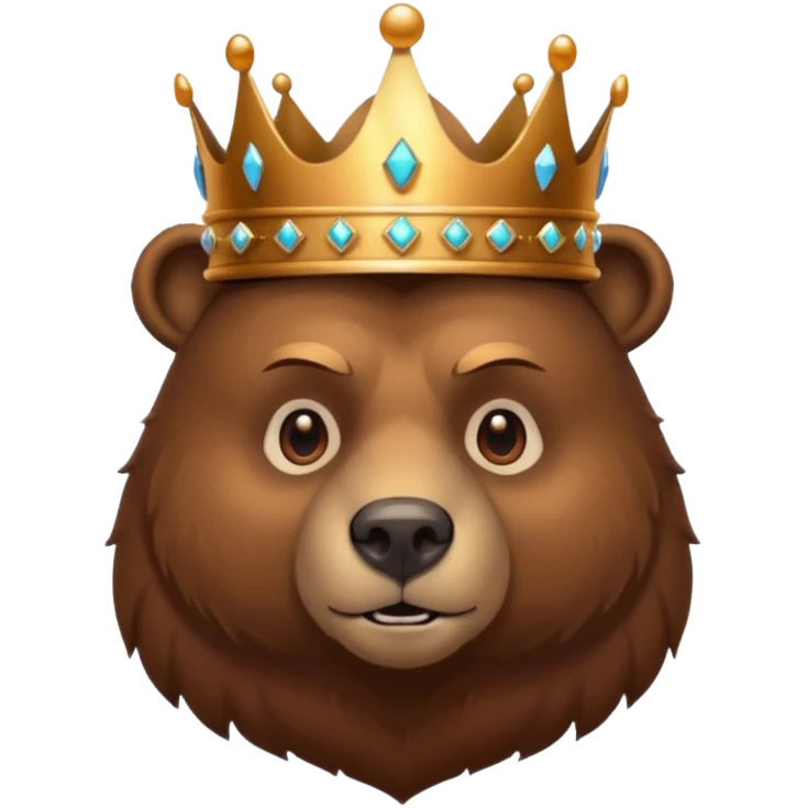 Bear with bronze crown — strong and gentle emoji