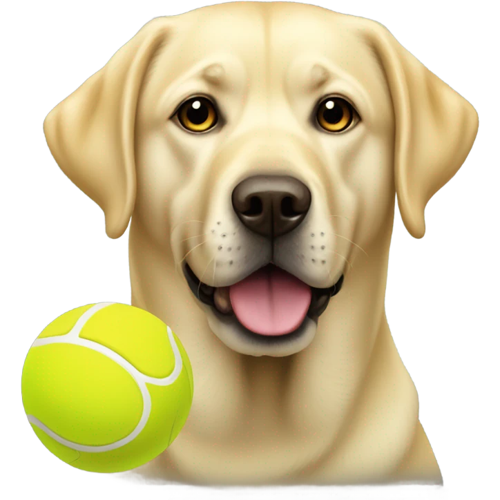 Yellow lab with tennis ball emoji