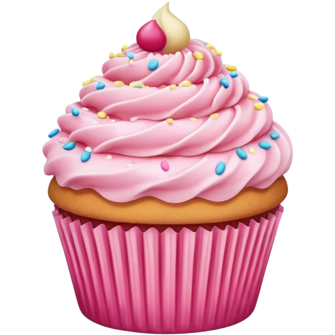 Cupcake with pink icing emoji
