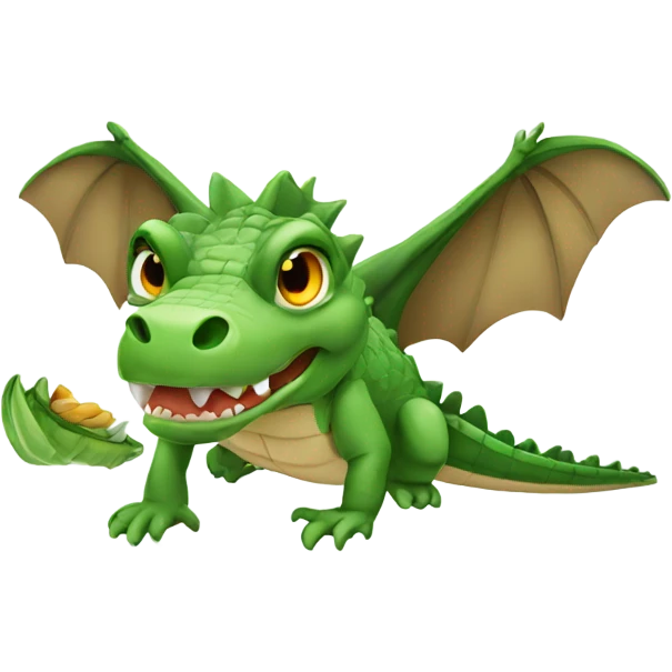 Crocodile with wings emoji