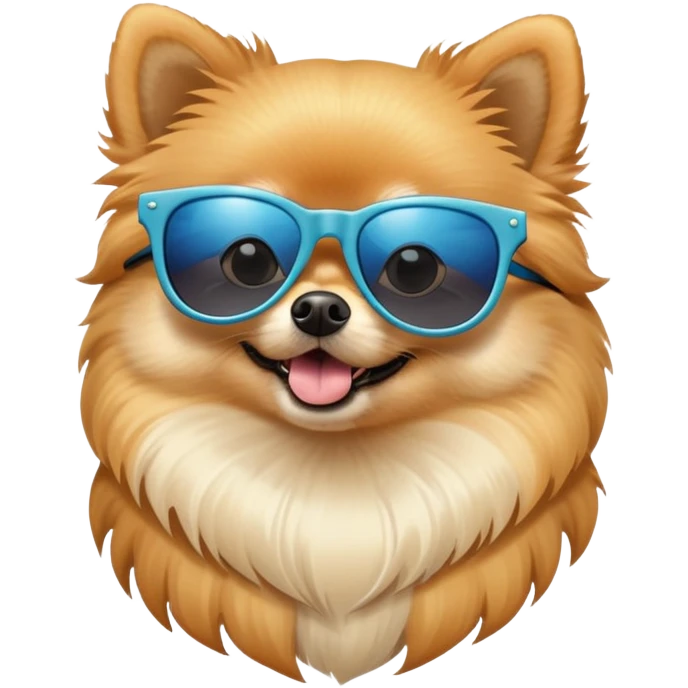 pomeranian with cool sunglasses emoji