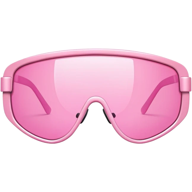 asymmetrical pink shield visor glasses, unique creative design, Y2K inspired emoji