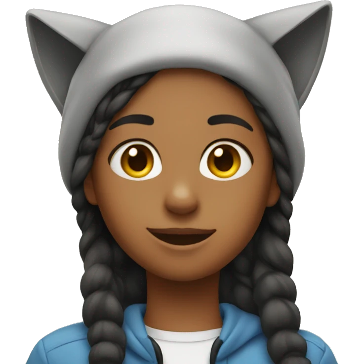 Girl with cat ear hat on emoji