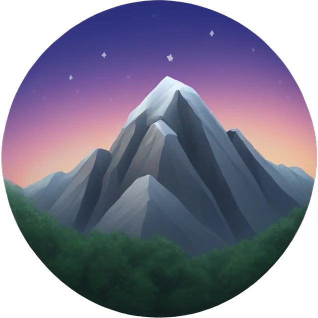 Mountain peak with 3 stars emoji