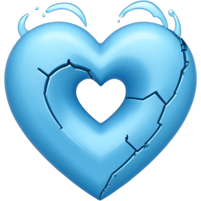 Emoji azul claro corazón roto emoji