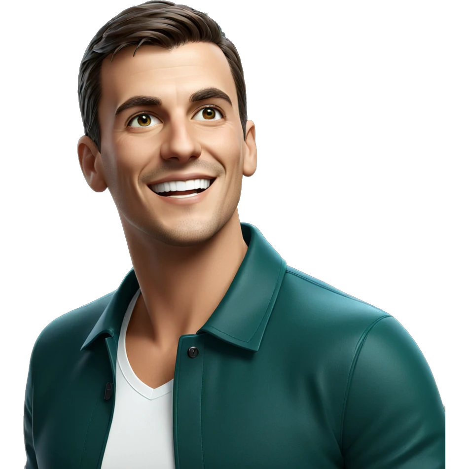 stylish male with confident smile emoji