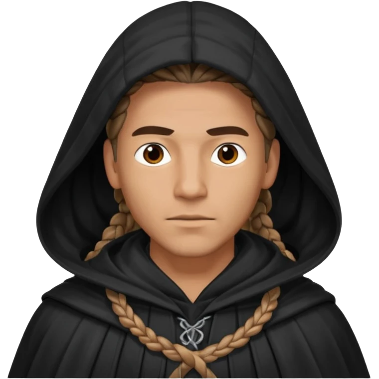 man with braided hair and cloak emoji