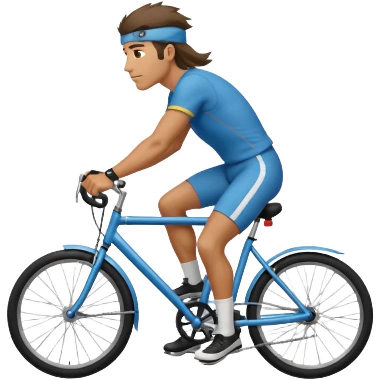 Guy with a mullet on a bicycle emoji