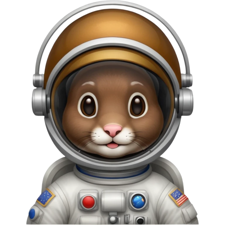 dark brown rabbit astronaut emoji