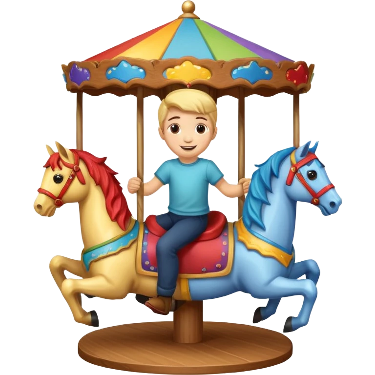 boy spinning inside of a carousel emoji