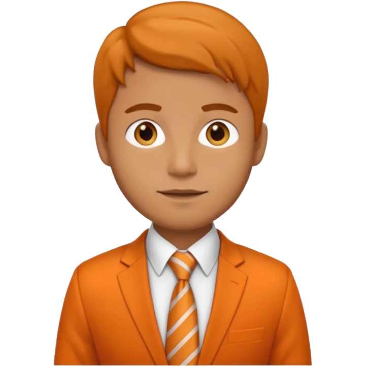 
office worker man, wearing tie, orage outfit emoji