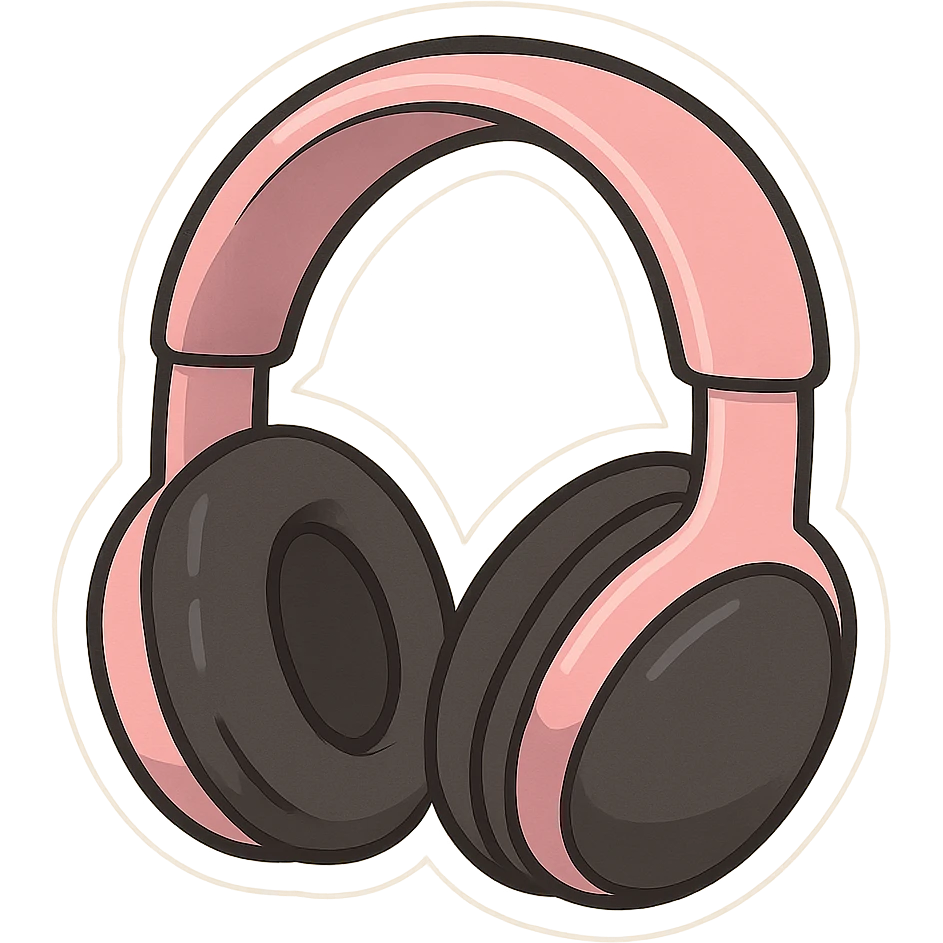 Pink and black object emoji