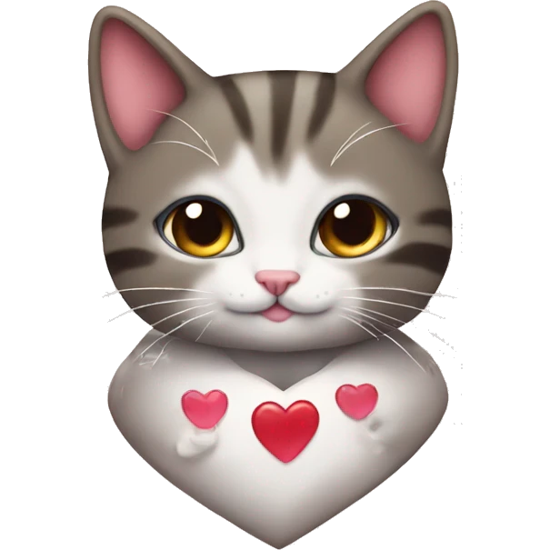 Heart with kitty emoji