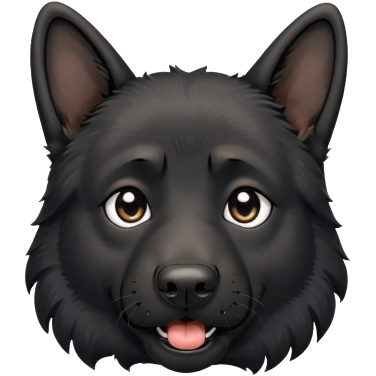 black german shepherd face crying with RIP written above emoji