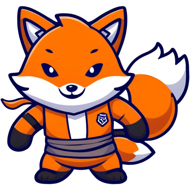 cute fox ninja character emoji