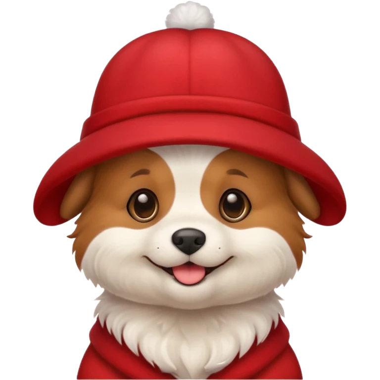 puppy dog with hat red emoji