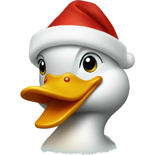 duck with Christmas hat emoji