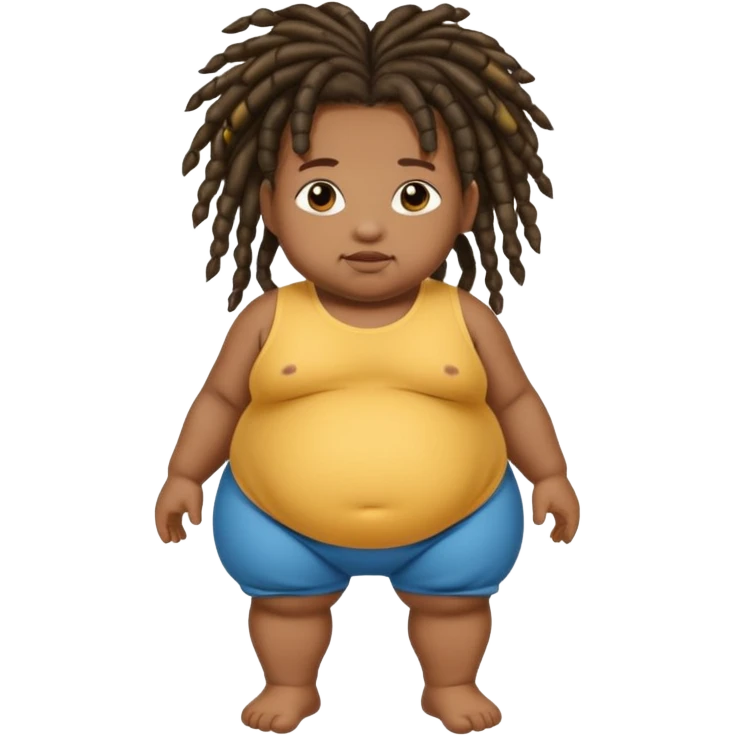 Diabetic disabled black baby with dread locks with obese body and a big but emoji