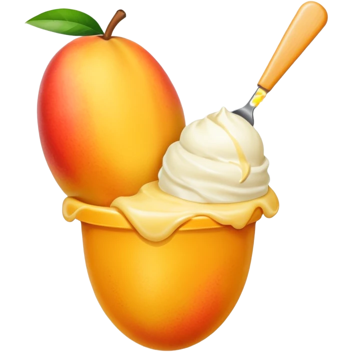 mango and scoop of vanilla ice cream emoji