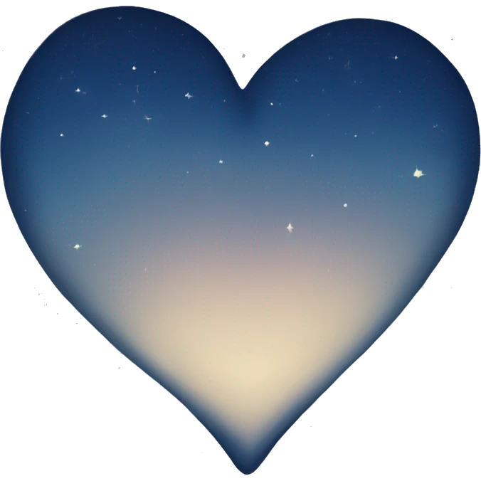 Dark blue heart with the night sky inside  emoji
