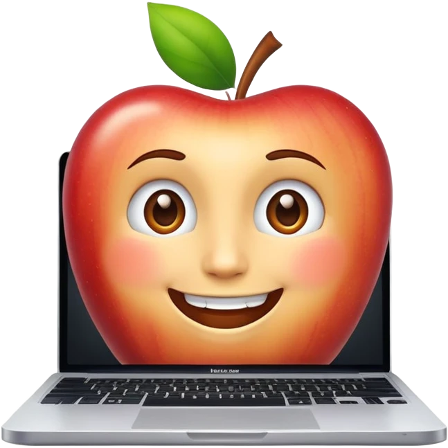 face on an Apple laptop emoji
